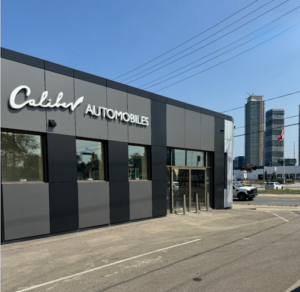 commercial bollards outside of dealership